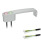 GN 422 Maniglie a ponte per armadi, lega di zinco pressofusa, con funzione di commutazione elettrica, con cavo Tipo: T2 - Con 2 pulsanti
Finitura: SR - Argento, RAL 9006, finitura strutturata