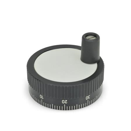 Zustellräder mit Standard-Skala GN 736.1: Aluminium