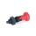 GN 617.2 Doigts d'indexage, corps fileté en plastique, goupille de centrage en acier, avec bouton rouge Type: CK - avec position de repos + contre-écrou
Matériau: ST - Acier