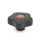 GN 5337.7 Boutons étoile avec capuchons colorés, plastique, douille inox Type: E - Avec capuchon (alésage borgne fileté)
Couleur du capuchon: DOR - orange, RAL 2004, finition mat