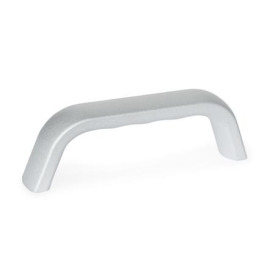 GN 328 Maniglie a ponte per armadi, alluminio Tipo: A - Montaggio dal retro (foro cieco filettato)<br />Finitura: SR - Argento, RAL 9006, finitura strutturata