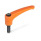 GN 602 Verstellbare Klemmhebel, Zink-Druckguss, Einsatz Stahl, mit Außengewinde Farbe: OS - orange, RAL 2004, strukturmatt