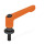 GN 307 Verstellbare Klemmhebel, Zink-Druckguss, Einsatz Stahl, mit Außengewinde, mit Auflagescheibe Farbe: OS - orange, RAL 2004, strukturmatt