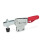 GN 820.4 Sauterelles, acier, manette d'actionnement horizontale, avec mécanisme de verrouillage, embase verticale Type: NLC - Bras de serrage à fourche, avec deux rondelles à bride et une vis de serrage GN 708.1