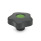 GN 5337.7 Boutons étoile avec capuchons colorés, plastique, douille inox Type: E - Avec capuchon (alésage borgne fileté)
Couleur du capuchon: DGN - vert, RAL 6017, finition mat