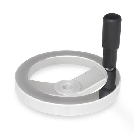 Speichenhandräder GN 322: Aluminium, blank, Radkranz poliert