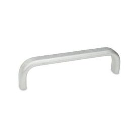 GN 668 Maniglie a ponte per armadi piatte, alluminio Tipo: A - Montaggio dal lato posteriore (foro cieco filettato)<br />Finitura: BL - Piano, burattato