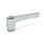 GN 302.1 Flache verstellbare Klemmhebel, Zink-Druckguss, Einsatz Edelstahl, mit Innengewinde Farbe: SR - silber, RAL 9006, strukturmatt