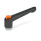 GN 303.2 Verstellbare Klemmhebel, Zink-Druckguss, Einsatz Stahl verzinkt, mit Innengewinde, mit Ausrastknopf Farbe Ausrastknopf: O - orange, RAL 2004