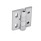 GN 235 Charnières réglables, Zinc moulé sous pression, réglable Matériau: ZD - Zinc moulé sous pression
Type: DH - avec trous traversants, réglables horizontalement
Finition: SR - argenté, RAL 9006, finition texturée