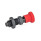 GN 817 Pistoncini di posizionamento a molla, acciaio, con manopola rossa Tipo: CK - Con posizione di arresto, con controdado
Colore: RT - rosso, RAL 3000, finitura matt