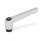 GN 300 Manettes indexables, zinc moulé sous pression, douille en acier, noirci Couleur: SR - argenté, RAL 9006, finition texturée