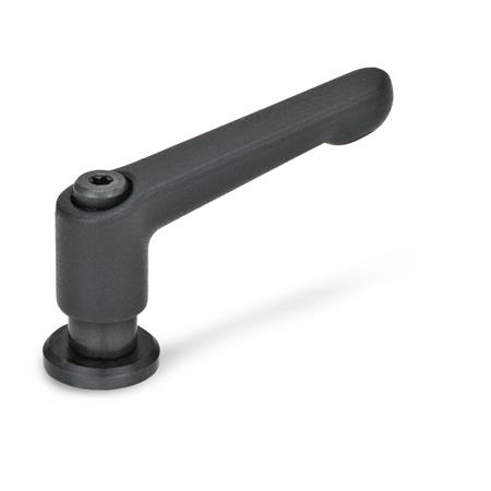 Verstellbare Klemmhebel GN 307: Zink-Druckguss, Einsatz Stahl, mit Innengewinde, mit Auflagescheibe