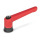 GN 300.4 Verstellbare Klemmhebel, Zink-Druckguss, Einsatz Stahl, mit Innengewinde, mit Spannkraftverstärkung Farbe: RS - rot, RAL 3000, strukturmatt