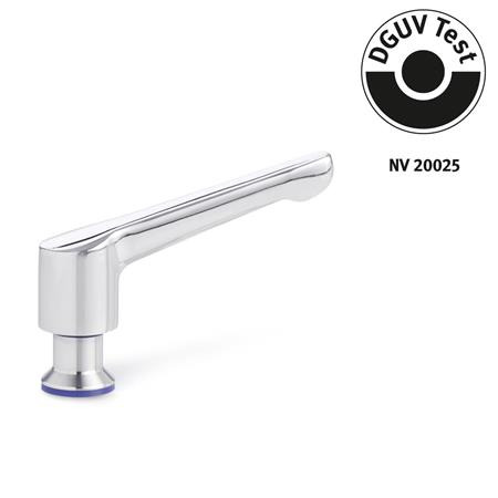 Verstellbare Klemmhebel GN 305: Edelstahl, DGUV-zertifiziert, mit Innengewinde, Hygienic Design