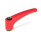 GN 602 Verstellbare Klemmhebel, Zink-Druckguss, Einsatz Stahl, mit Innengewinde / Passbohrung Farbe: RS - rot, RAL 3000, strukturmatt