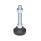 GN 343.4 Pieds de machine, pied en plastique, goujon fileté en acier Type: G - avec sous-couche en caoutchouc
